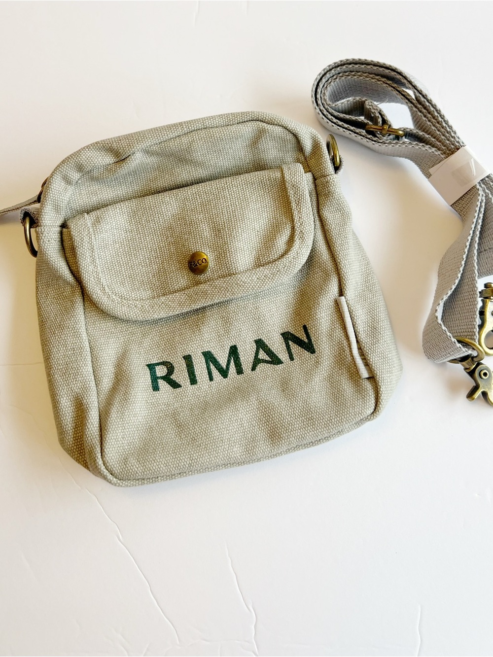 RIMAN Beige Canvas Crossbody Bag